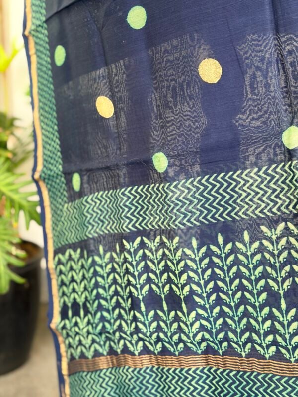 SILK COTTON TOP AND HANDBLOCK PRINTED CHANDERI SILK DUPATTA - Image 3