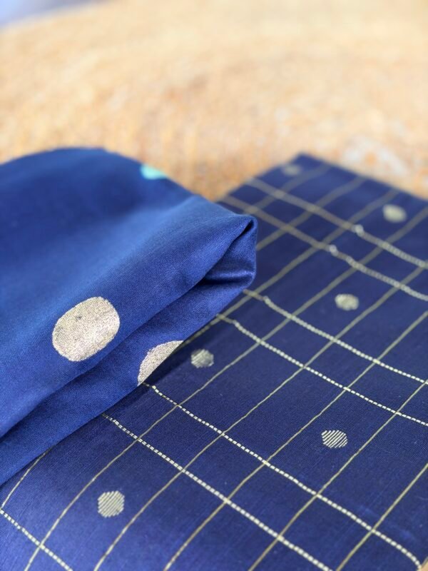 SILK COTTON TOP AND HANDBLOCK PRINTED CHANDERI SILK DUPATTA - Image 4