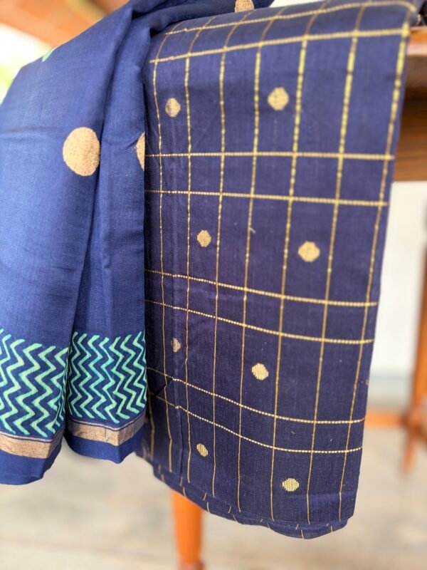 SILK COTTON TOP AND HANDBLOCK PRINTED CHANDERI SILK DUPATTA - Image 5