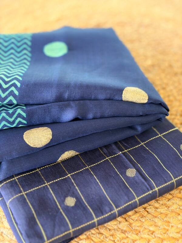 SILK COTTON TOP AND HANDBLOCK PRINTED CHANDERI SILK DUPATTA - Image 2