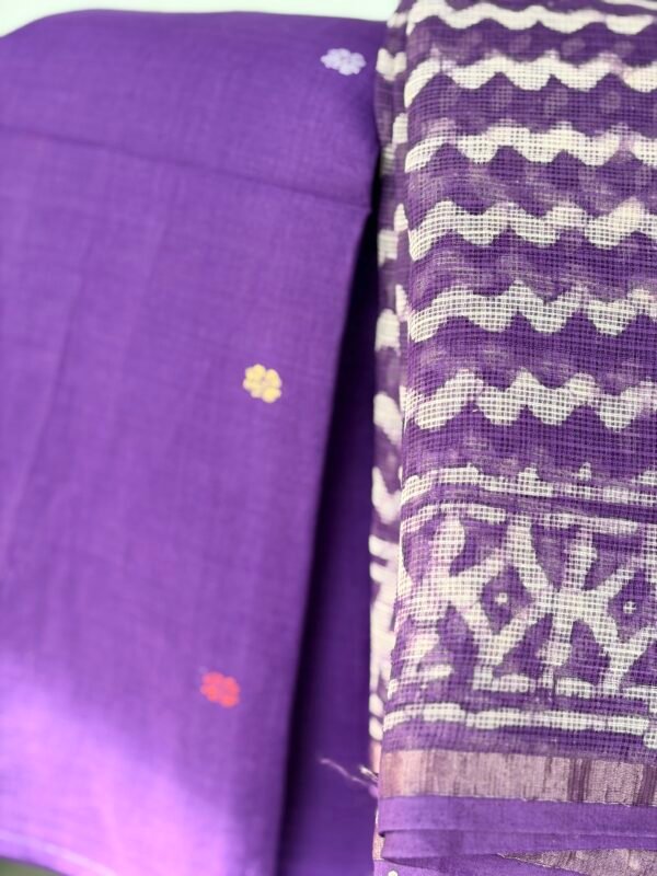 PURE JAMDHANI COTTON TOP AND HANDBLOCK PRINTED KOTA COTTON DUPATTA - Image 3