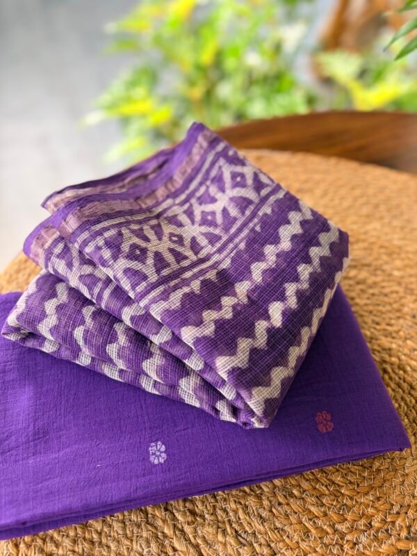 PURE JAMDHANI COTTON TOP AND HANDBLOCK PRINTED KOTA COTTON DUPATTA - Image 2