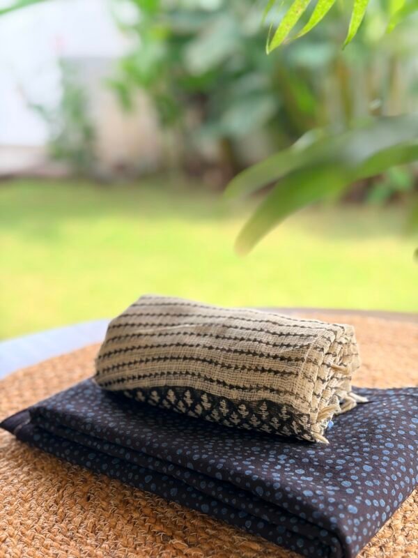 PURE AJRAK COTTON TOP AND HANDBLOCK PRINTED KOTA COTTON DUPATTA - Image 5