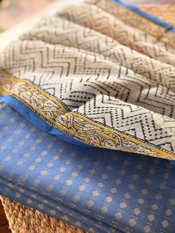 SILK COTTON TOP AND HANDBLOCK PRINTED KOTA COTTON DUPATTA - Image 3
