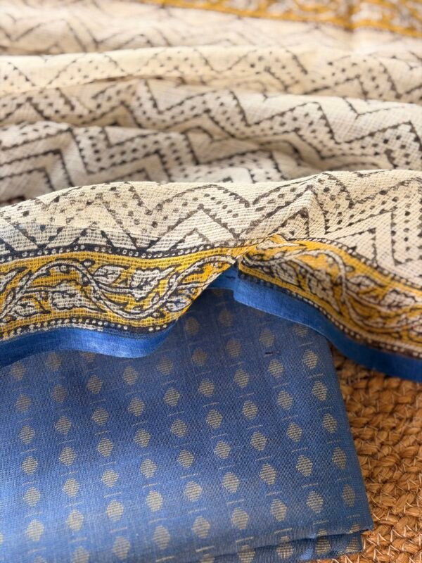 SILK COTTON TOP AND HANDBLOCK PRINTED KOTA COTTON DUPATTA - Image 6
