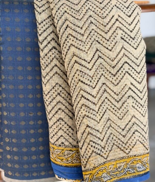 SILK COTTON TOP AND HANDBLOCK PRINTED KOTA COTTON DUPATTA - Image 4