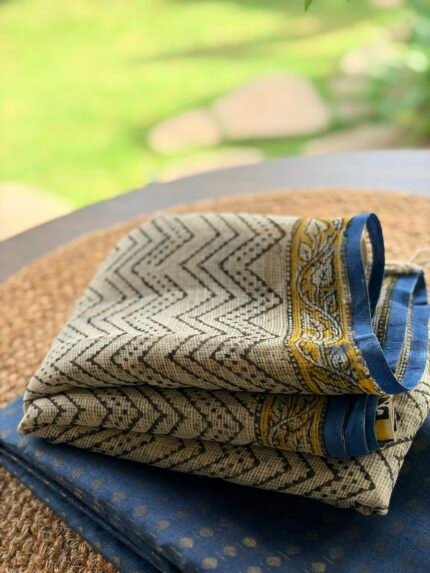 SILK COTTON TOP AND HANDBLOCK PRINTED KOTA COTTON DUPATTA