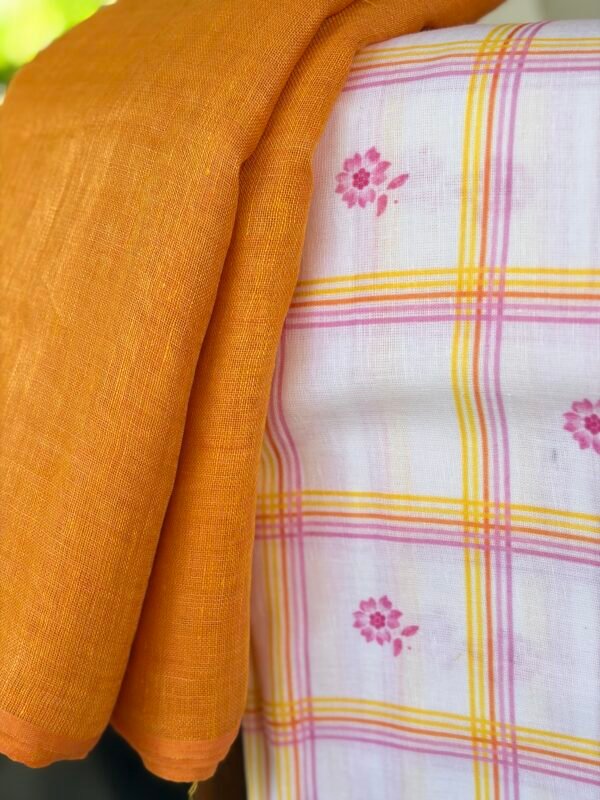 PRINTED LINEN COTTON TOP AND LINEN DUPATTA - Image 3
