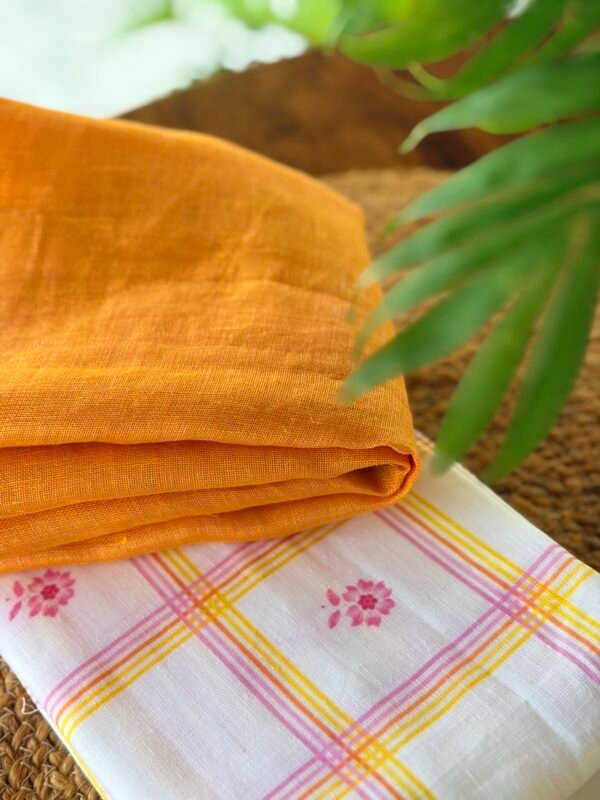 PRINTED LINEN COTTON TOP AND LINEN DUPATTA - Image 2