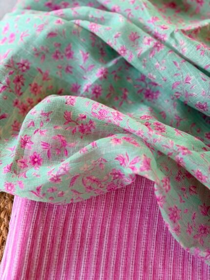 HANDBLOCK PRINTED KOTA COTTON TOP AND PRINTED KOTA DUPATTA