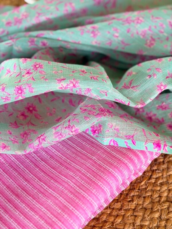 HANDBLOCK PRINTED KOTA COTTON TOP AND PRINTED KOTA DUPATTA - Image 4