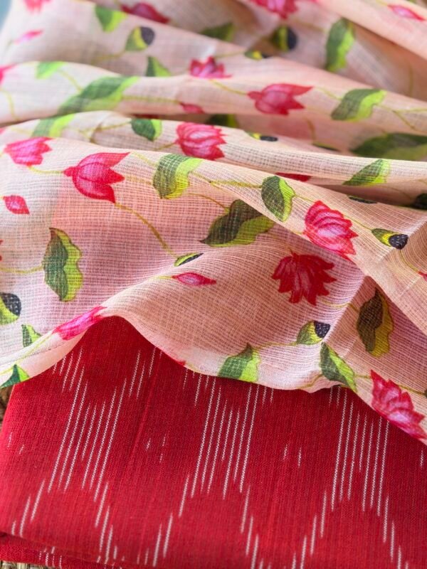 PURE IKAT COTTON TOP AND PRINTED KOTA COTTON DUPATTA - Image 4