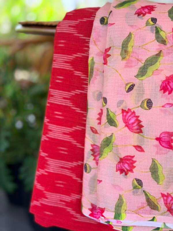 PURE IKAT COTTON TOP AND PRINTED KOTA COTTON DUPATTA - Image 5