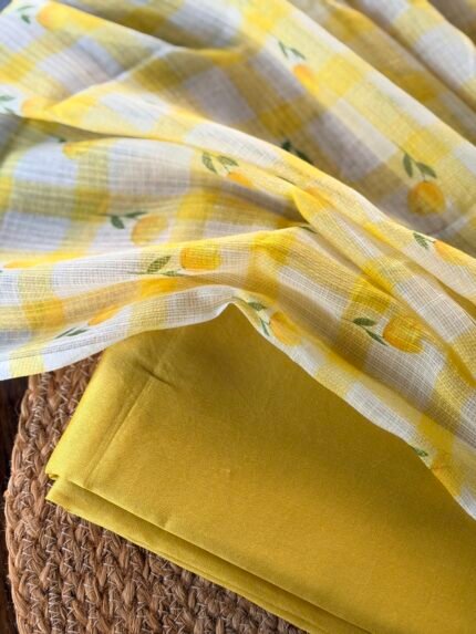 CHANDERI SILK COTTON TOP AND PRINTED KOTA COTTON DUPATTA