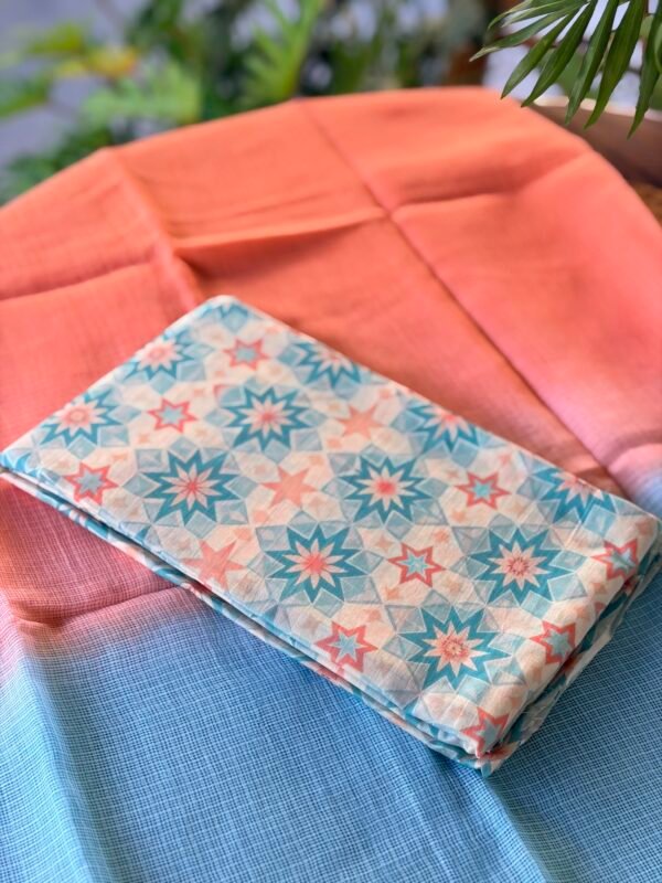 MUL PRINTED TOP AND DUAL SHADE KOTA DUPATTA - Image 2