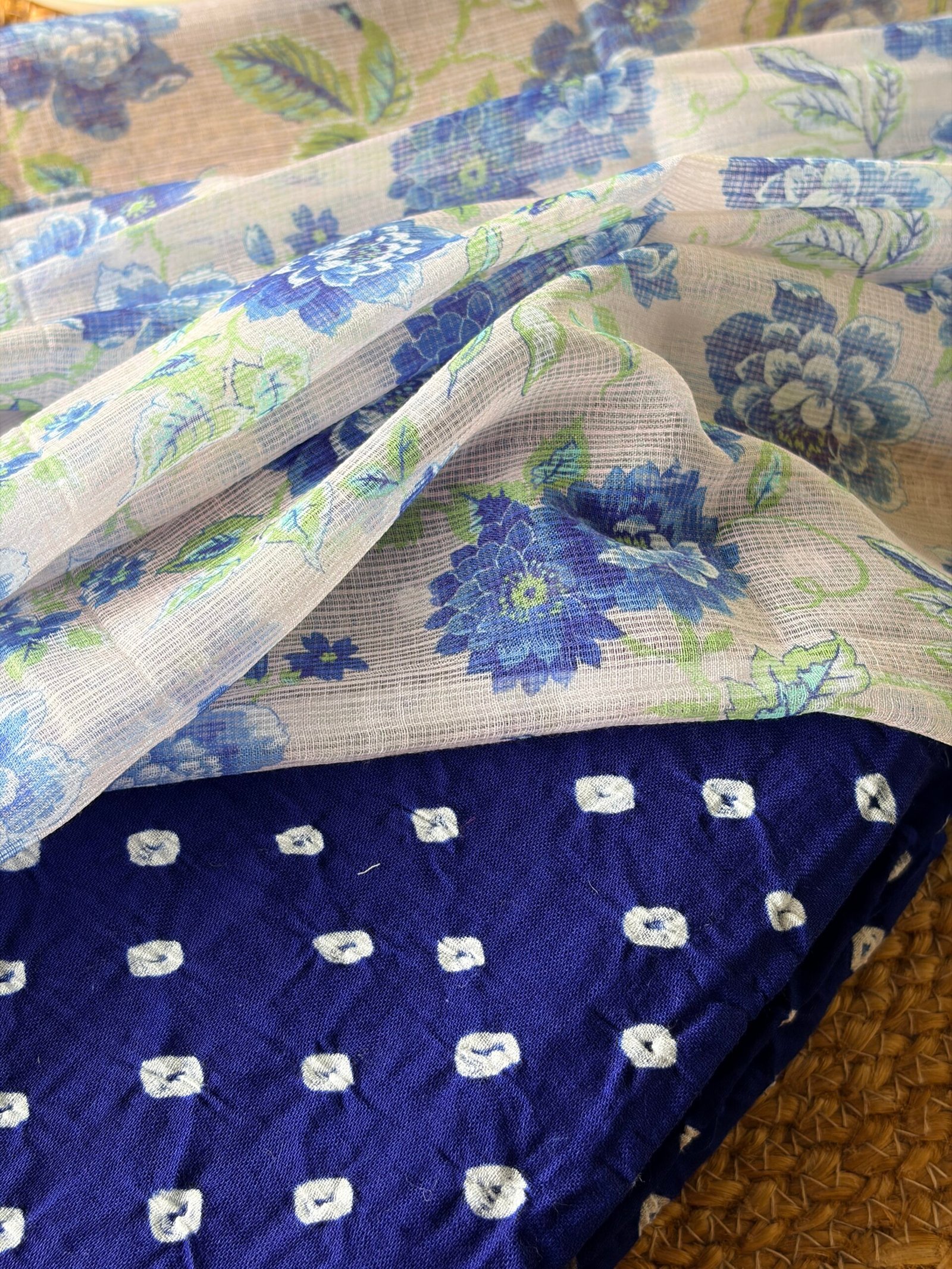 IMG_2986 BANDHANI COTTON TOP AND KOTA COTTON PRINTED DUPATTA - Image 1