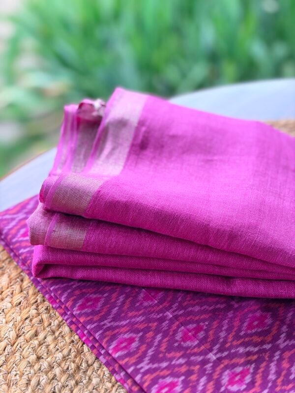 POCHAMPALLY IKAT SILK TOP AND PURE LINEN DUPATTA - Image 5