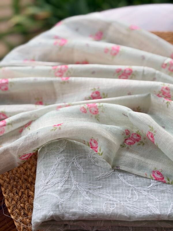TEPCHI KOTA COTTON TOP AND PURE PRINTED LINEN DUPATTA - Image 7