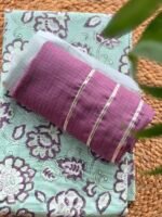 HANDBLOCK PRINTED COTTON TOP AND KOTA COTTON DUPATTA