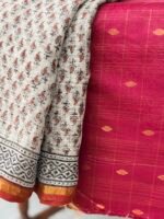 SILK COTTON TOP AND HANDBLOCK PRINTED KOTA COTTON DUPATTA - Image 3