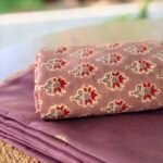 CHANDERI SILK TOP AND HANDBLOCK PRINTED COTTON BOTTOM