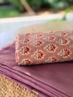 CHANDERI SILK TOP AND HANDBLOCK PRINTED COTTON BOTTOM