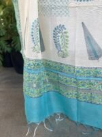 COTTON TOP AND CHANDERI HANDBLOCK PRINTED DUPATTA - Image 2