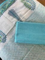 COTTON TOP AND CHANDERI HANDBLOCK PRINTED DUPATTA - Image 5