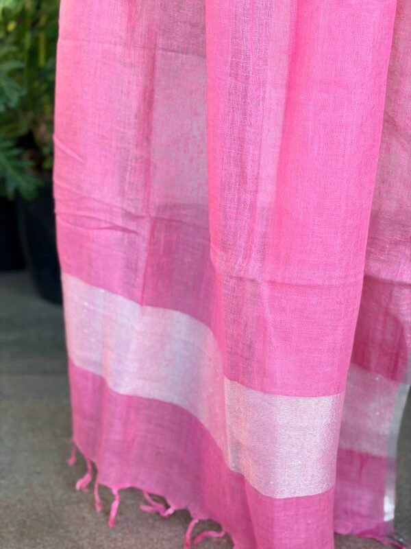 HANDBLOCK PRINTED COTTON TOP AND LINEN DUPATTA - Image 3