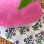 HANDBLOCK PRINTED COTTON TOP AND LINEN DUPATTA