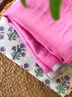 HANDBLOCK PRINTED COTTON TOP AND LINEN DUPATTA - Image 7