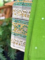 MUL CHANDERI TOP AND HANDBLOCK PRINTED BOTTOM - Image 2