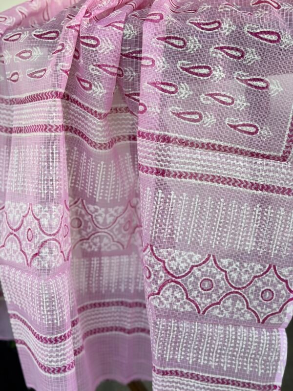 HANDBLOCK PRINTED COTTON TOP AND KOTA DUPATTA - Image 3