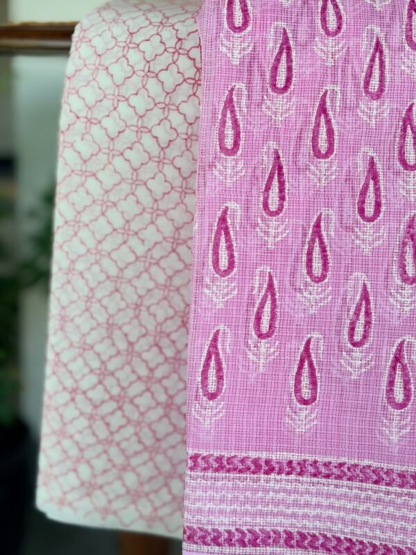 HANDBLOCK PRINTED COTTON TOP AND KOTA DUPATTA - Image 4