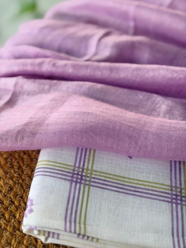 PRINTED LINEN COTTON TOP AND LINEN DUPATTA - Image 5