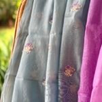 PURE MUL CHANDERI EMBROIDERY TOP AND LINEN DUPATTA