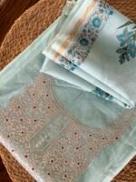 CHANDERI SILK PITTA WORK TOP AND CHANDERI SILK DUPATTA