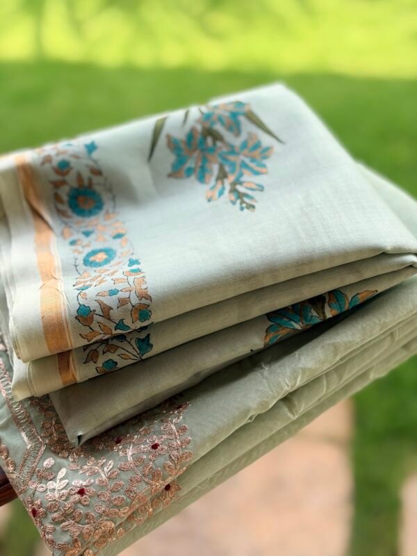 CHANDERI SILK PITTA WORK TOP AND CHANDERI SILK DUPATTA - Image 7