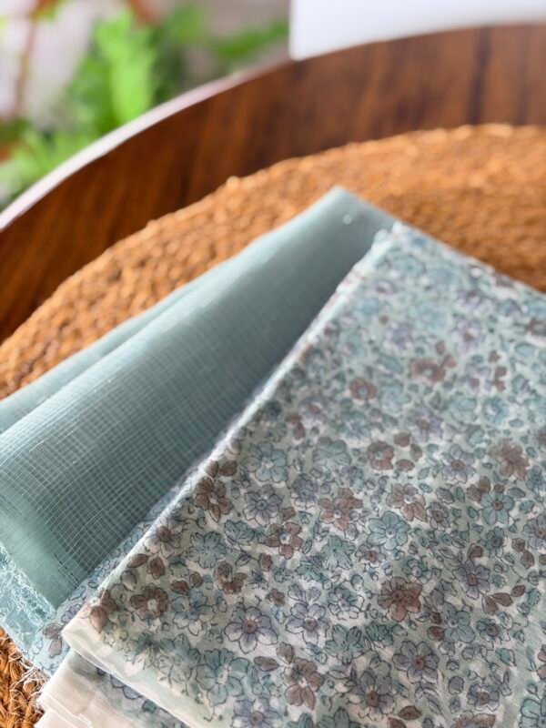 SHIMMER KOTA TOP AND MUL HANDBLOCK PRINTED BOTTOM - Image 2