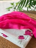 PURE MUL HANDBLOCK PRINTED TOP AND PURE LINEN DUPATTA - Image 7