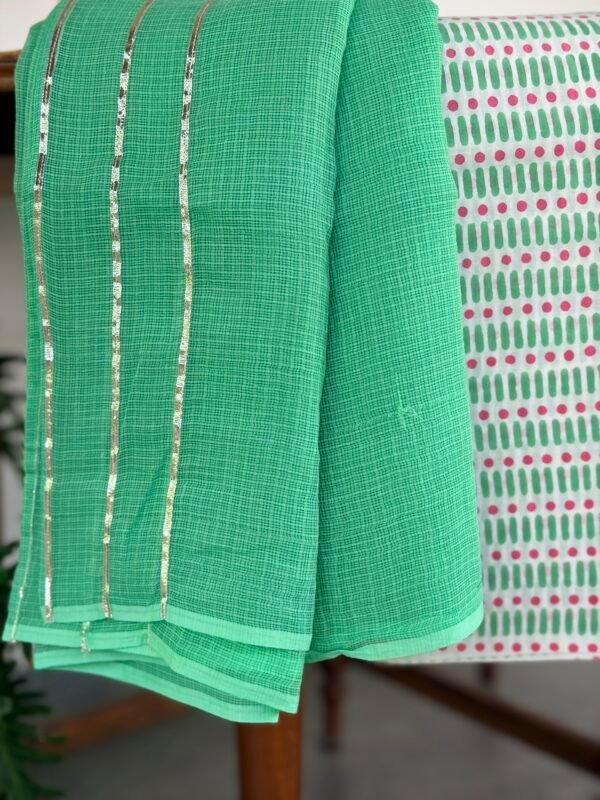 HANDBLOCK PRINTED COTTON TOP AND KOTA COTTON DUPATTA - Image 4