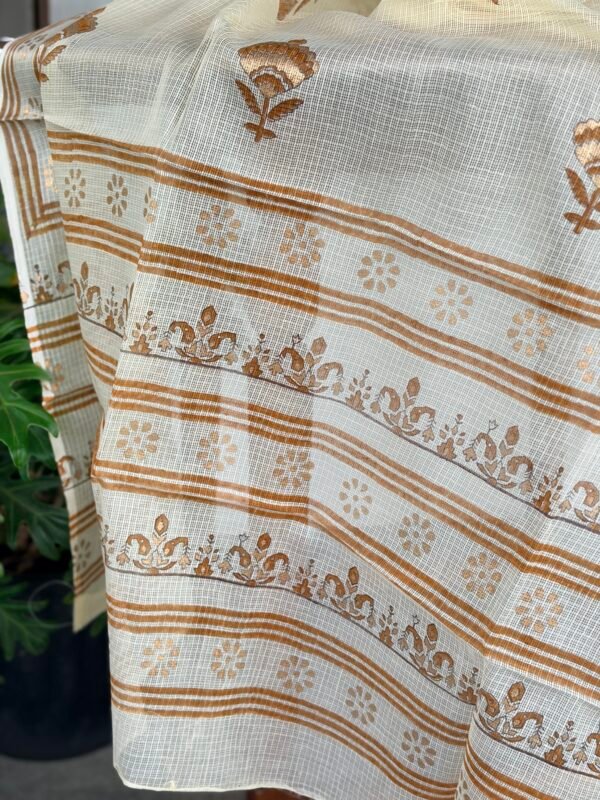 PURE KOTA SILK TOP AND HANDBLOCK PRINTED KOTA COTTON DUPATTA - Image 6