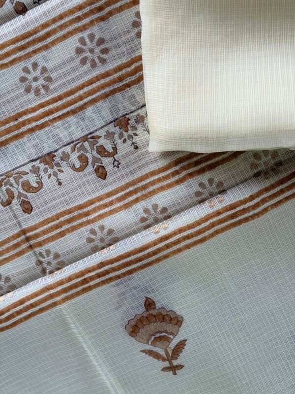 PURE KOTA SILK TOP AND HANDBLOCK PRINTED KOTA COTTON DUPATTA - Image 4