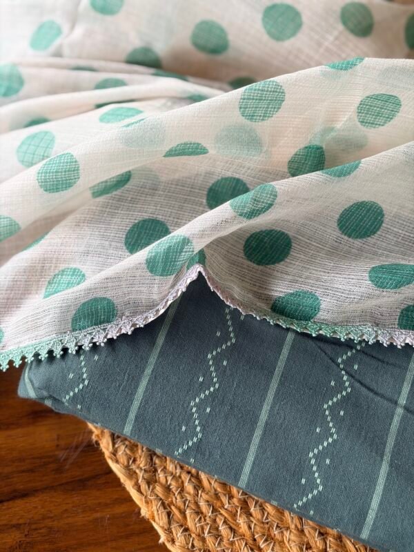 COTTON TOP AND PRINTED KOTA COTTON DUPATTA WITH LACE - Image 6