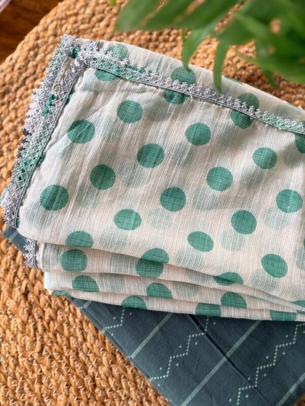 COTTON TOP AND PRINTED KOTA COTTON DUPATTA WITH LACE - Image 7
