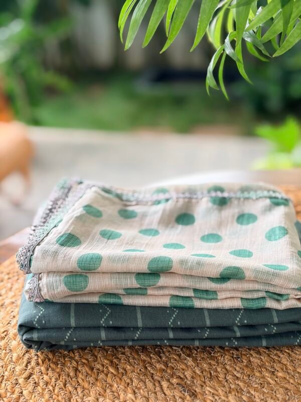 COTTON TOP AND PRINTED KOTA COTTON DUPATTA WITH LACE - Image 4