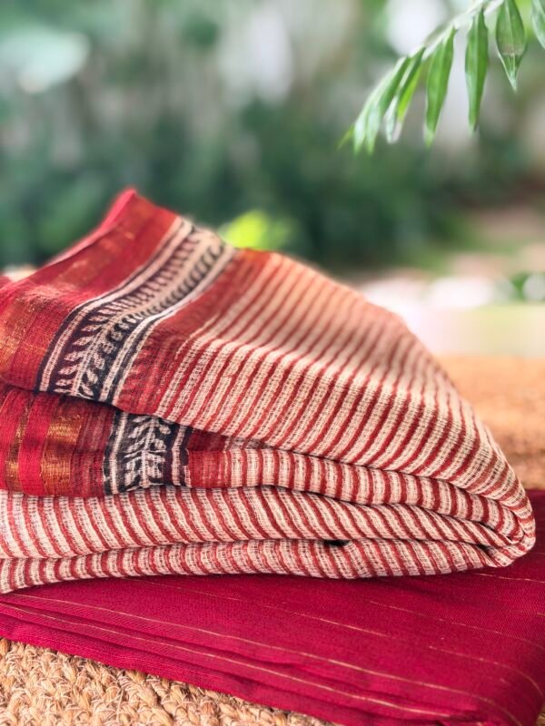 SILK COTTON TOP AND HANDBLOCK PRINTED KOTA COTTON DUPATTA - Image 6