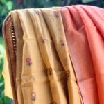 PURE MUL CHANDERI EMBROIDERY TOP AND LINEN DUPATTA