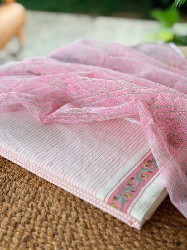 PURE HANDBLOCK PRINTED TOP AND KOTA COTTON PRINTED DUPATTA - Image 6