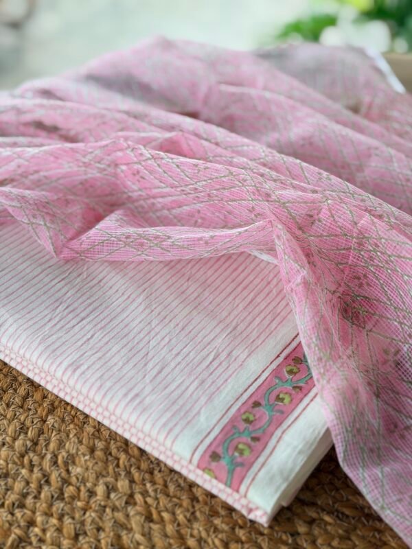 PURE HANDBLOCK PRINTED TOP AND KOTA COTTON PRINTED DUPATTA - Image 2